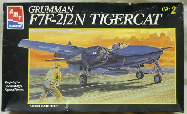 AMT 1/48 Grumman F7F-2/2N Tigercat - Nightfighter VF(N)-52 and Naval Air Test Aircraft - (F7F2), 8844 plastic model kit
